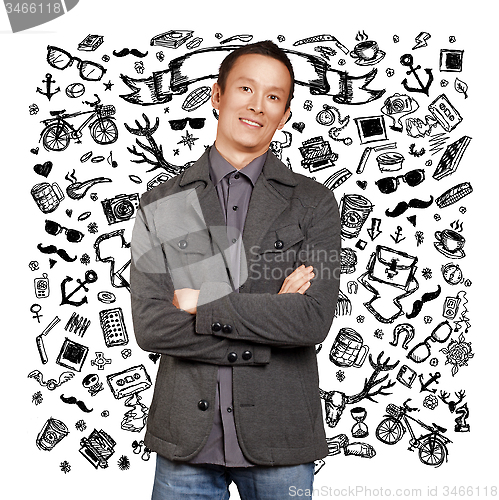 Image of Asian Man With Folded Hands