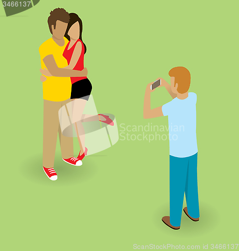 Image of Couple Making Selfie