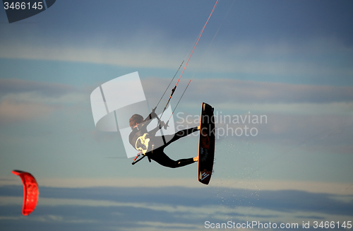 Image of Kitesurfer in the air