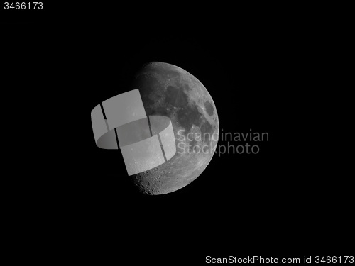 Image of Black and white Gibbous moon