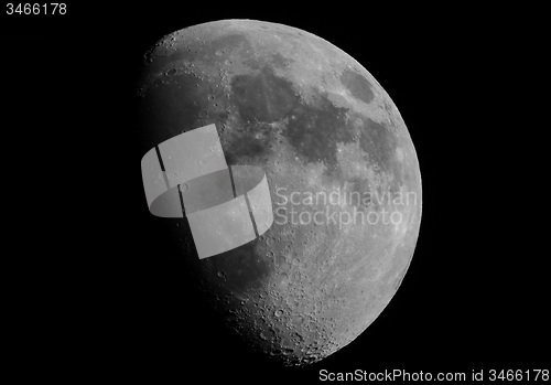 Image of Black and white Gibbous moon