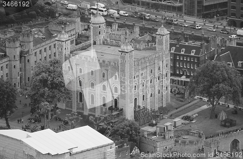 Image of Black and white Aerial view of London
