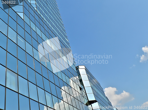 Image of Modern blue skyscraper