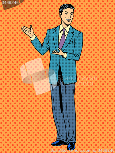 Image of Businessman presentation gesture hands business concept