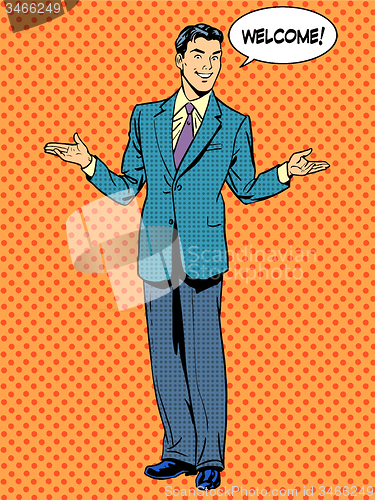 Image of Man businessman welcome business concept