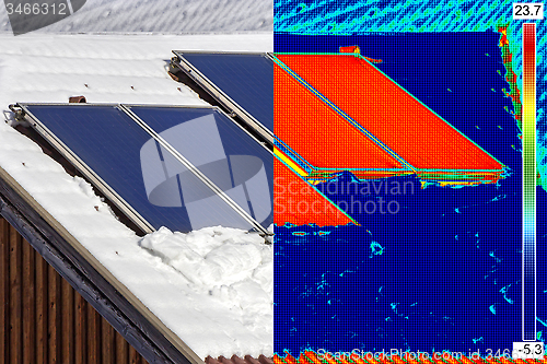 Image of Infrared and real image of Solar Panels 