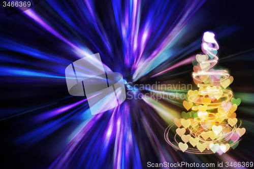 Image of christmas tree with many colors