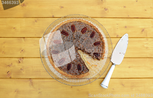 Image of Slice removed from a pecan pie