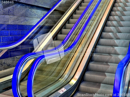 Image of Blue escalator