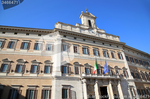 Image of Piazza Montecitorio in the old town of Rome, italy