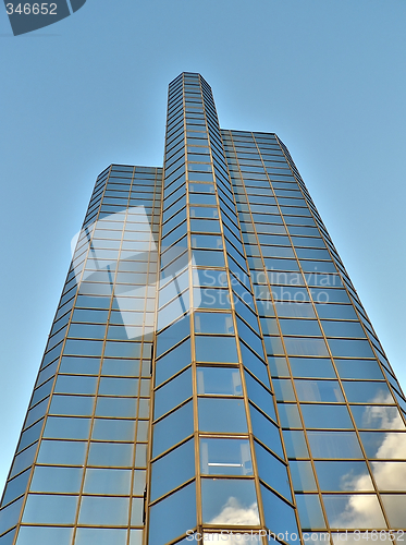 Image of Modern blue skyscraper