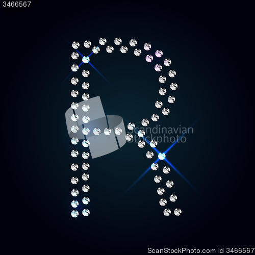 Image of Gems A letter. Shiny diamond font.
