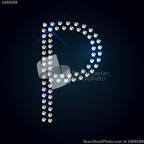 Image of Gems A letter. Shiny diamond font.