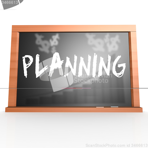 Image of Bllack board with planning word