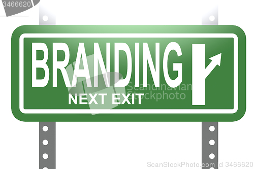 Image of Branding green sign board isolated