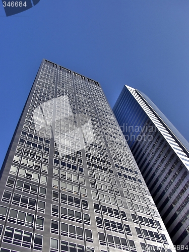 Image of Two skyscrapers street view