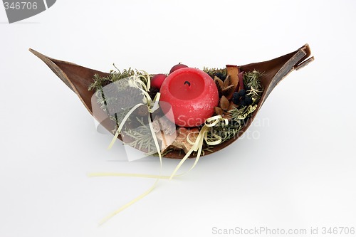 Image of Candle in a decorated bowl