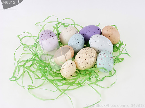 Image of Pastel Eggs on Grass