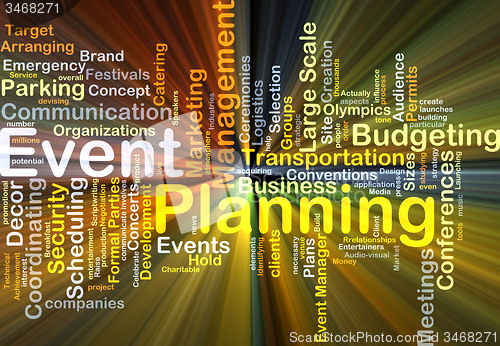 Image of Event planning background concept glowing