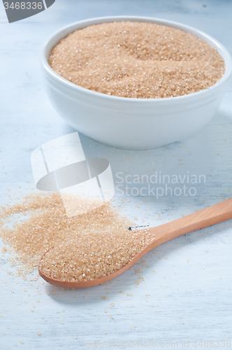 Image of Different types of sugar: brown, white and refined sugar