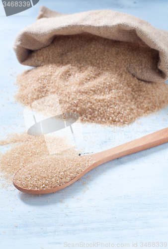 Image of Different types of sugar: brown, white and refined sugar