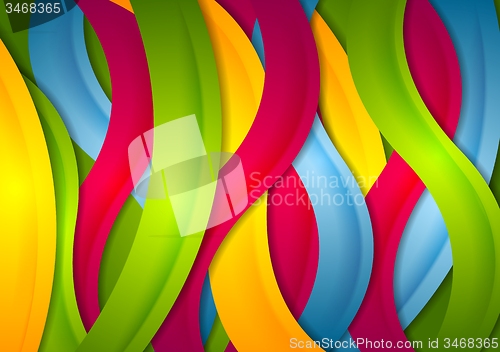 Image of Abstract bright wavy stripes background