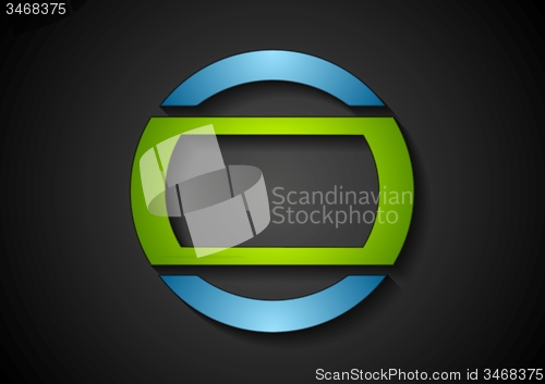 Image of Abstract green blue geometric logo design