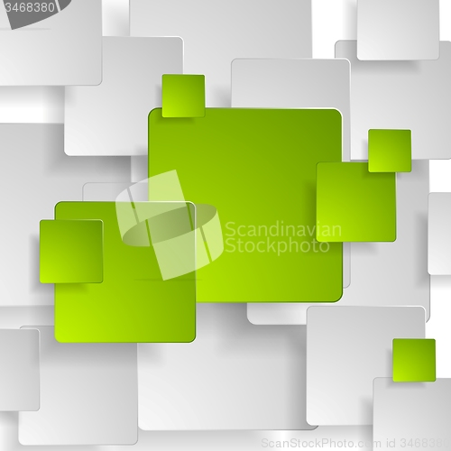 Image of Abstract green grey squares tech background
