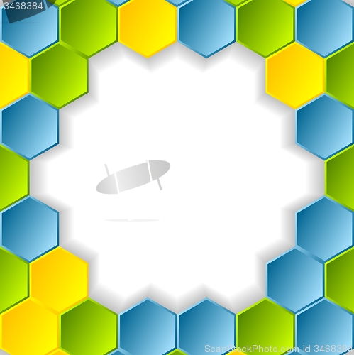 Image of Abstract bright hexagons pattern design