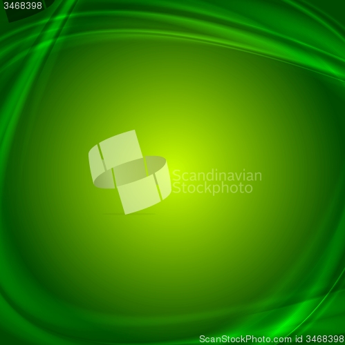 Image of Shiny green wavy abstract background