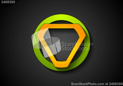 Image of Abstract green orange geometric logo design