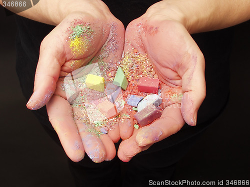 Image of Hands with Pastels