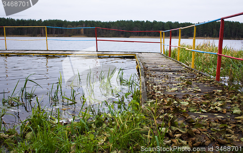 Image of Pier near   lake. 