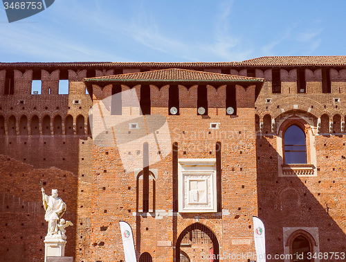 Image of Retro look Castello Sforzesco Milan
