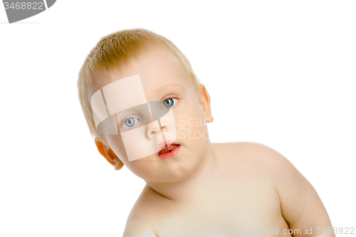 Image of Portrait of a young blue-eyed boy