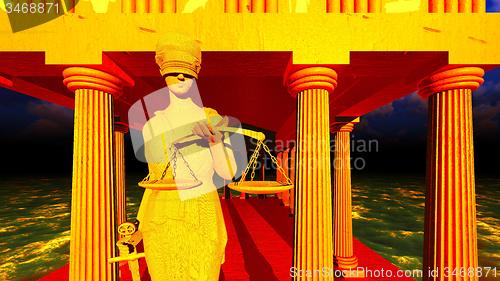 Image of Themis - lady of justice in court