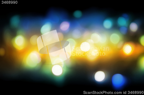 Image of abstract christmas color lights background - hearts