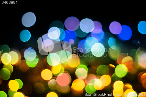 Image of abstract christmas color lights background - hearts