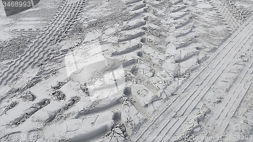 Image of Wheel track on the sand