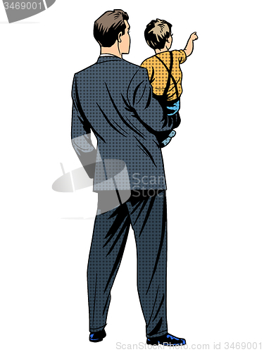 Image of Dad son back child family