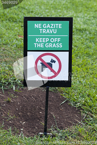 Image of sign on a grass 