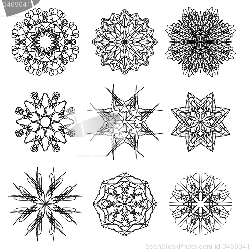 Image of Round Ornamental Geometric Pattern. 