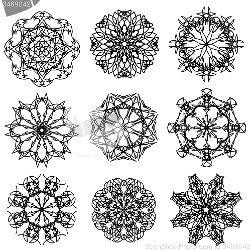 Image of Round Ornamental Geometric Pattern. 