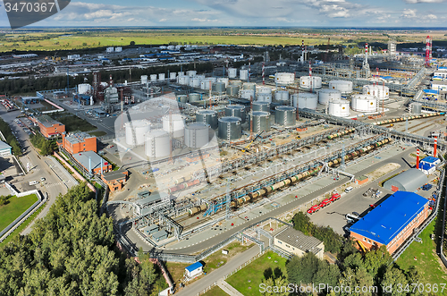 Image of Aerial view on oil refinery plant. Tyumen. Russia