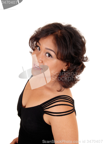 Image of Portrait of mixed raced woman.