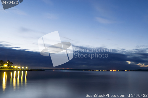 Image of Night city lakeside