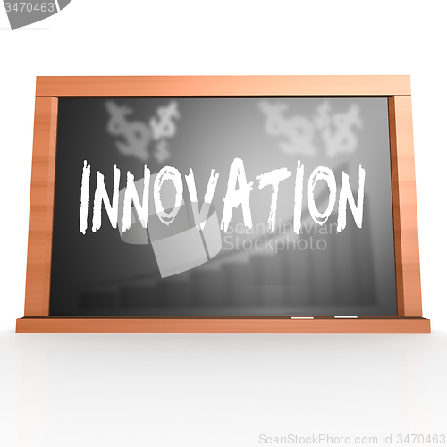 Image of Black board with innovation word