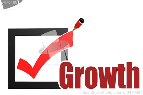 Image of Check mark with growth word