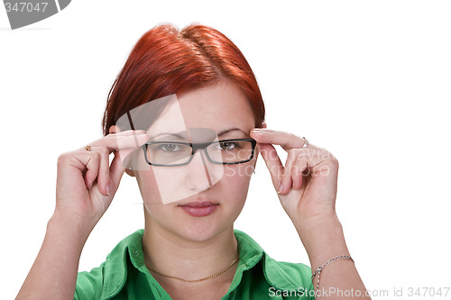 Image of Redheaded girl with glasses