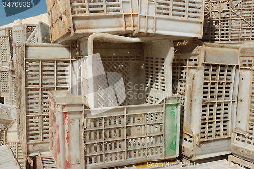 Image of Old empty plastic crates_5755